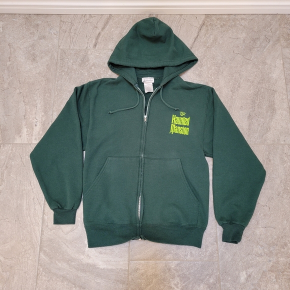 Disney Parks Haunted Mansion Ghost Cuties Adult Green Full Zip Hoodie small - Picture 3 of 8